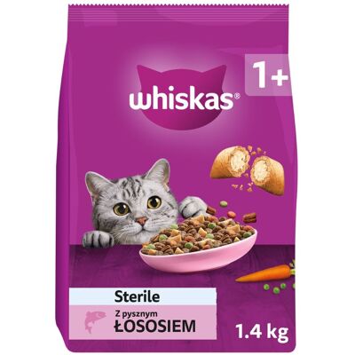 WHISKAS Sterile s lososem 3x1,4 kg krmivo pro kočky po kastraci WHISKAS Sterile s lososem 3x1,4 kg krmivo pro kočky po kastraci