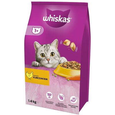 WHISKAS Adult 1,4 kg chicken - suché krmivo pro kočky WHISKAS Adult 1,4 kg chicken - suché krmivo pro kočky
