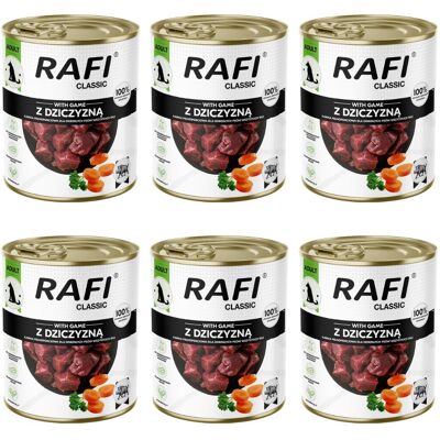 RAFI Classic s zvěřinou 6x800 g konzervy pro psy RAFI Classic s zvěřinou 6x800 g konzervy pro psy