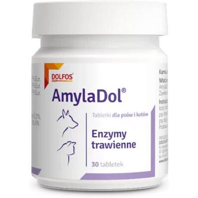 DOLFOS AmylaDol 30 tabl. enzymy na problemy s trávením pro psy a kočky DOLFOS AmylaDol 30 tabl. enzymy na problemy s trávením pro psy a kočky