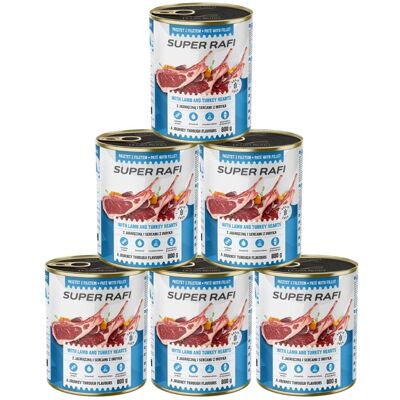 RAFI Super s jehněčím masem a srdíčky z krůty 6x800g paštika pro psy RAFI Super s jehněčím masem a srdíčky z krůty 6x800g paštika pro psy