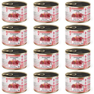 Super RAFI Mini Pure Line s hovězím masem a batáty 12x185g konzervy pro psy malých plemen Super RAFI Mini Pure Line s hovězím masem a batáty 12x185g konzervy pro psy malých plemen
