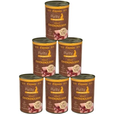 FITMIN Purity Adult Chicken with Liver 6x400 g kuřecí krmivo s játry pro psy FITMIN Purity Adult Chicken with Liver 6x400 g kuřecí krmivo s játry pro psy