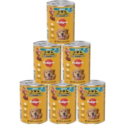 PEDIGREE Adult 6x400 g konzervy pro dospělé psy se 3 druhy drůbeže v paštice PEDIGREE Adult 6x400 g konzervy pro dospělé psy se 3 druhy drůbeže v paštice