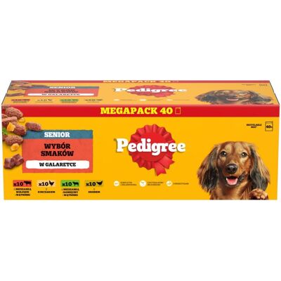 PEDIGREE Senior Výběr Chutí v Želé, 40 x 100 g mokrá strava pro starší psy PEDIGREE Senior Výběr Chutí v Želé, 40 x 100 g mokrá strava pro starší psy