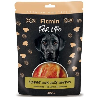 FITMIN For Life Rabbit ears with chicken 200 g uši králíka s kuřecím masem pamlsek pro psa FITMIN For Life Rabbit ears with chicken 200 g uši králíka s kuřecím masem pamlsek pro psa