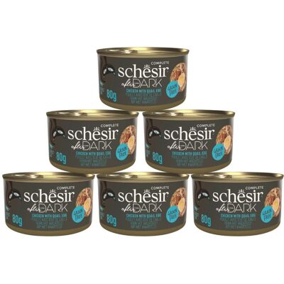 SCHESIR After Dark Kuřecí v bujónu s křepelčími vejci 6x80 g mokré krmivo pro kočky SCHESIR After Dark Kuřecí v bujónu s křepelčími vejci 6x80 g mokré krmivo pro kočky
