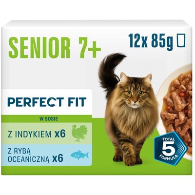 PERFECT FIT Senior 7+ Mix Příchutí 12 x 85g krmivo pro starší kočky PERFECT FIT Senior 7+ Mix Příchutí 12 x 85g krmivo pro starší kočky