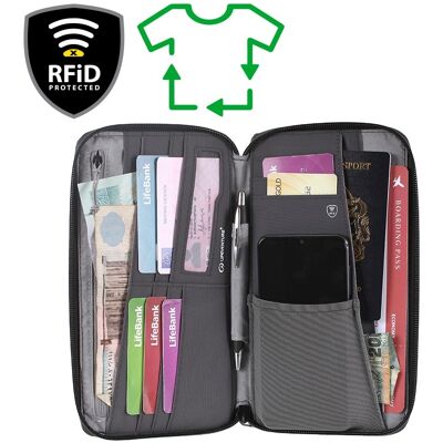 Peněženka Lifeventure RFID Travel Wallet, Recycled, Grey Peněženka Lifeventure RFID Travel Wallet, Recycled, Grey