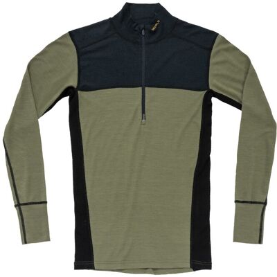 Funkční tričko DEVOLD Lauparen Merino 190 Zip Neck M ink/lichen/black L Funkční tričko DEVOLD Lauparen Merino 190 Zip Neck M ink/lichen/black L