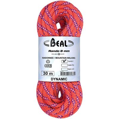 Lano na lezení BEAL Rando 8MM 48M Oranžové Lano na lezení BEAL Rando 8MM 48M Oranžové