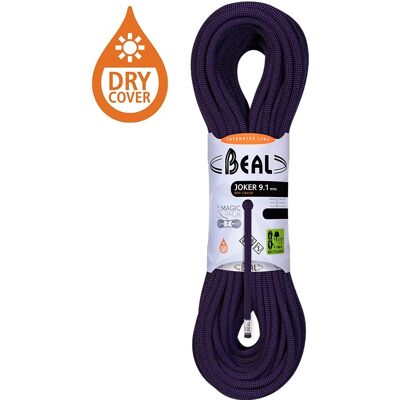 Horolezecké lano Beal Joker 9,1mm UNICORE DRY COVER purple 80m Horolezecké lano Beal Joker 9,1mm UNICORE DRY COVER purple 80m