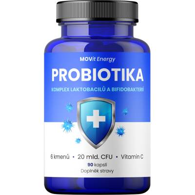 MOVit Energy Probiotika - 6 Kmenů, Veganské, 90 Kapslí MOVit Energy Probiotika - 6 Kmenů, Veganské, 90 Kapslí