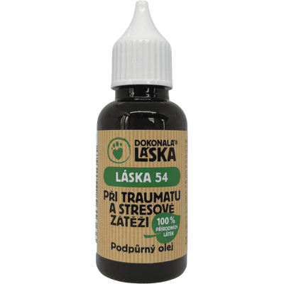 Dokonalá láska LÁSKA 54 Při traumatu a stresové zátěži podpůrný olej 30 ml Dokonalá láska LÁSKA 54 Při traumatu a stresové zátěži podpůrný olej 30 ml