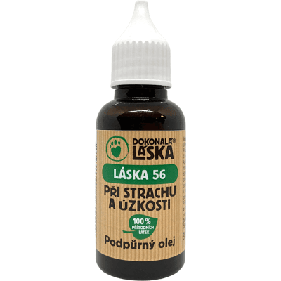 Dokonalá láska LÁSKA 56 Při strachu a úzkosti podpůrný olej 30 ml Dokonalá láska LÁSKA 56 Při strachu a úzkosti podpůrný olej 30 ml