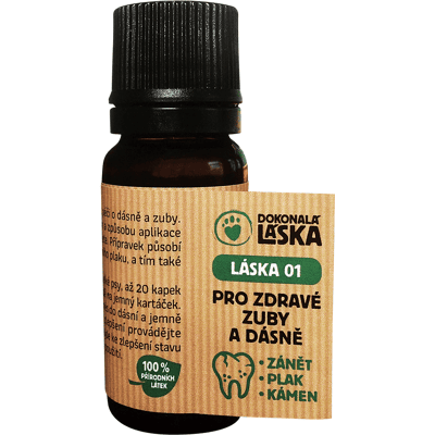 Dokonalá láska LÁSKA 01 Pro zdravé zuby a dásně - pro pejsky 10 ml Dokonalá láska LÁSKA 01 Pro zdravé zuby a dásně - pro pejsky 10 ml