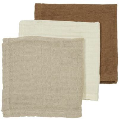 Meyco Mušelínová plena-žínka 3-balení - Offwhite/sand/toffee Meyco Mušelínová plena-žínka 3-balení - Offwhite/sand/toffee