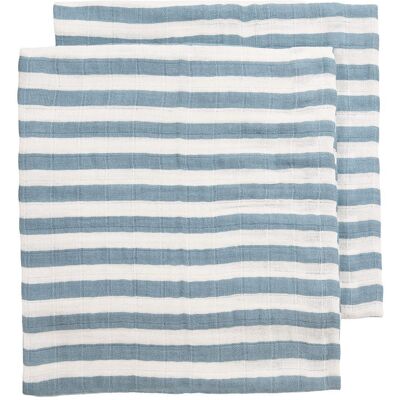 Meyco Mušelínové pleny Fat Stripe 70x70 cm 2-balení - Jeans Blue Meyco Mušelínové pleny Fat Stripe 70x70 cm 2-balení - Jeans Blue