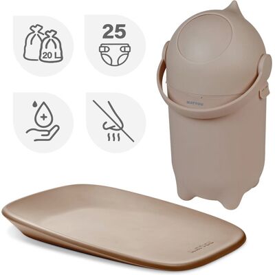 NATTOU Koš na pleny Dropy a přebalovací podložka Softy Beige 50x70 cm - NATTOU Koš na pleny Dropy a přebalovací podložka Softy Taupe 50x70 cm NATTOU Koš na pleny Dropy a přebalovací podložka Softy Beige 50x70 cm - NATTOU Koš na pleny Dropy a přebalovací podložka Softy Taupe 50x70 cm