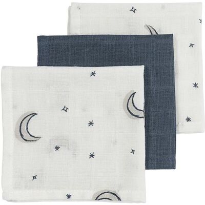Meyco Mušelínová plena-žínka 3-balení - Moon indigo Meyco Mušelínová plena-žínka 3-balení - Moon indigo