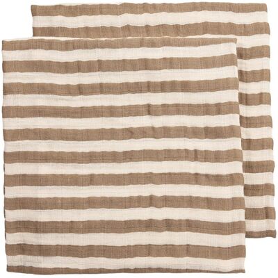 Meyco Mušelínové pleny Fat Stripe 70x70 cm 2-balení - Taupe Meyco Mušelínové pleny Fat Stripe 70x70 cm 2-balení - Taupe