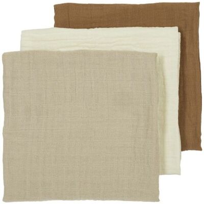 Meyco Mušelínové pleny 3-balení - Offwhite/sand/toffee Meyco Mušelínové pleny 3-balení - Offwhite/sand/toffee