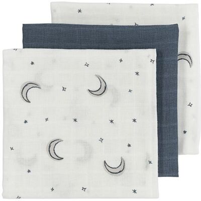 Meyco Mušelínové pleny 3-balení - Moon indigo Meyco Mušelínové pleny 3-balení - Moon indigo