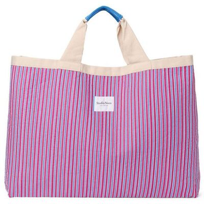 Studio Noos Poplin BEACH BAG plážová taška Rasberry Striped Studio Noos Poplin BEACH BAG plážová taška Rasberry Striped