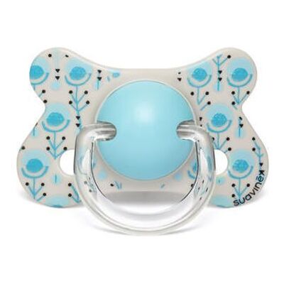 Suavinéx Suavinex šidítko FUSION anatomické silikon 4-18m - MODRÝ PÁV Suavinéx Suavinex šidítko FUSION anatomické silikon 4-18m - MODRÝ PÁV