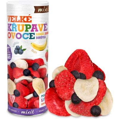 Mixit Velké křupavé ovoce - banán, jahoda, borůvka - Snack Mixit Velké křupavé ovoce - banán, jahoda, borůvka - Snack