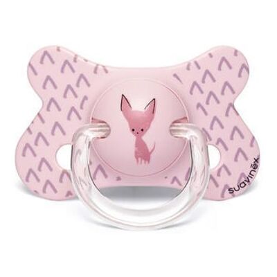 Suavinéx Suavinex šidítko FUSION anatomické silikon 4-18m - RŮŽOVÝ PES Suavinéx Suavinex šidítko FUSION anatomické silikon 4-18m - RŮŽOVÝ PES