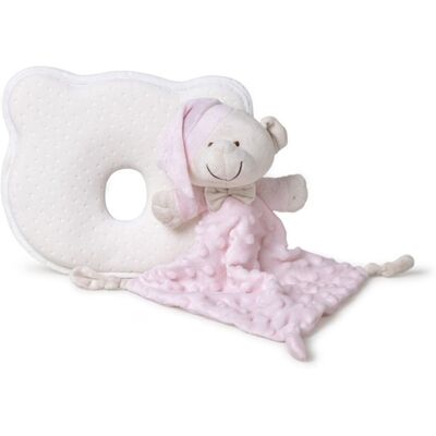 Interbaby SET MÉĎA - ergonomický polštářek + přítulka - růžový Interbaby SET MÉĎA - ergonomický polštářek + přítulka - růžový