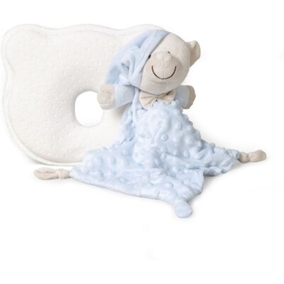 Interbaby SET MÉĎA - ergonomický polštářek + přítulka - modrý Interbaby SET MÉĎA - ergonomický polštářek + přítulka - modrý