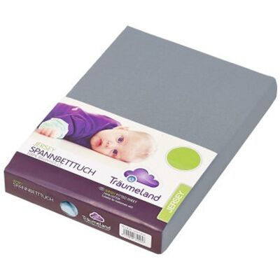 TRÄUMELAND - kuschelweiches Spannbetttuch Jersey - tmavě šedá - Fitted sheet TRÄUMELAND - kuschelweiches Spannbetttuch Jersey - tmavě šedá - Fitted sheet