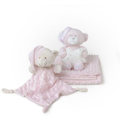 Interbaby Deka měkká kuličky + přítulka + medvídek - RŮŽOVÁ Interbaby Deka měkká kuličky + přítulka + medvídek - RŮŽOVÁ