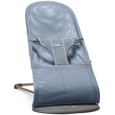 Babybjorn Bliss - Dětské lehátko z mesh látky, šedá modrá Babybjorn Bliss - Dětské lehátko z mesh látky, šedá modrá