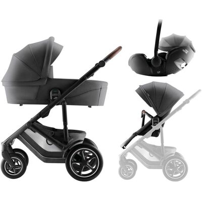 BRITAX RÖMER BRITAX-RÖMER Set kočárek Smile 5Z + hluboká korba + autosedačka Baby-Safe PRO Style - Mineral Grey BRITAX RÖMER BRITAX-RÖMER Set kočárek Smile 5Z + hluboká korba + autosedačka Baby-Safe PRO Style - Mineral Grey