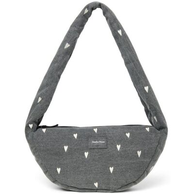 Studio Noos Denim Mini Cross Body Bag Grey Hearts Studio Noos Denim Mini Cross Body Bag Grey Hearts