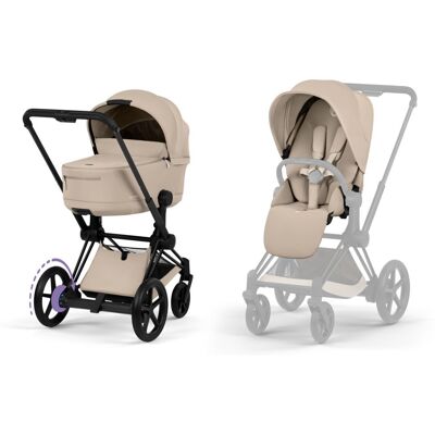 Cybex e-Priam Comfort kompletní kočárek 2026 - Matt Black / Cozy Beige Cybex e-Priam Comfort kompletní kočárek 2026 - Matt Black / Cozy Beige