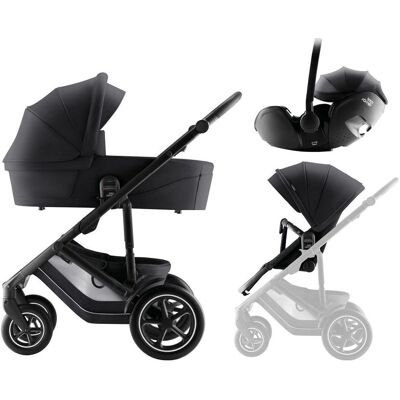 BRITAX RÖMER BRITAX-RÖMER Set kočárek Smile 5Z + hluboká korba + autosedačka Baby-Safe PRO Style - Carbon Black BRITAX RÖMER BRITAX-RÖMER Set kočárek Smile 5Z + hluboká korba + autosedačka Baby-Safe PRO Style - Carbon Black