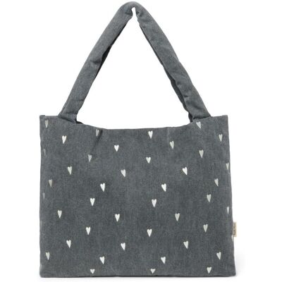 Studio Noos Denim MOM BAG Grey Hearts Studio Noos Denim MOM BAG Grey Hearts