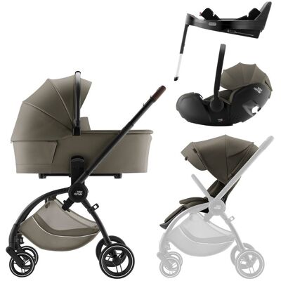 BRITAX RÖMER BRITAX-RÖMER Set kočárek Rio + hluboká korba + autosedačka Baby-Safe PRO + Vario Base 5Z Lux - Urban Olive BRITAX RÖMER BRITAX-RÖMER Set kočárek Rio + hluboká korba + autosedačka Baby-Safe PRO + Vario Base 5Z Lux - Urban Olive