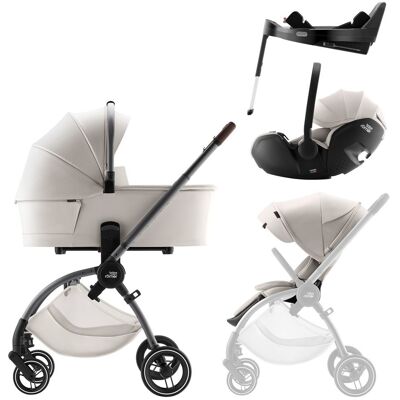 BRITAX RÖMER BRITAX-RÖMER Set kočárek Rio + hluboká korba + autosedačka Baby-Safe PRO + Vario Base 5Z Lux - Soft Taupe BRITAX RÖMER BRITAX-RÖMER Set kočárek Rio + hluboká korba + autosedačka Baby-Safe PRO + Vario Base 5Z Lux - Soft Taupe