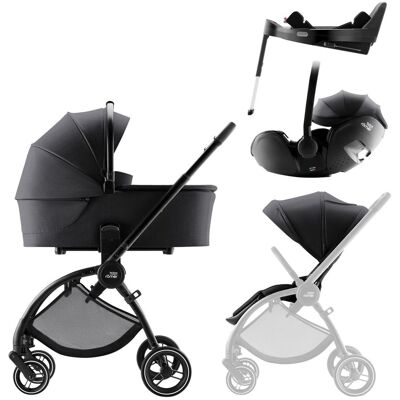 BRITAX RÖMER BRITAX-RÖMER Set kočárek Rio + hluboká korba + autosedačka Baby-Safe PRO + Vario Base 5Z Style - Carbon Black BRITAX RÖMER BRITAX-RÖMER Set kočárek Rio + hluboká korba + autosedačka Baby-Safe PRO + Vario Base 5Z Style - Carbon Black