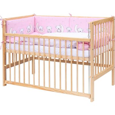 Scarlett Dětská postýlka s kompletní výbavou Scarlett 120 x 60 cm - Toro - růžová Scarlett Dětská postýlka s kompletní výbavou Scarlett 120 x 60 cm - Toro - růžová