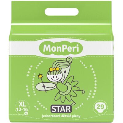 MonPeri STAR XL 12-16kg (29ks) hypoalergenní jednorázové dětské pleny vel.5 MonPeri STAR XL 12-16kg (29ks) hypoalergenní jednorázové dětské pleny vel.5