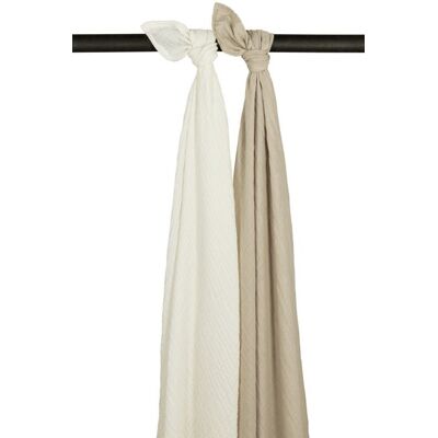 Meyco Mušelínové pleny 2-balení Offwhite/sand Meyco Mušelínové pleny 2-balení Offwhite/sand
