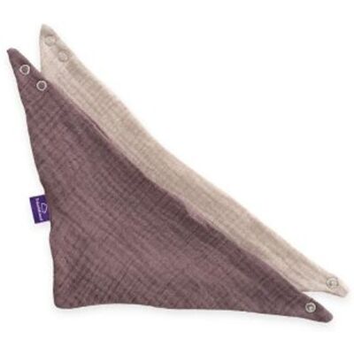 TRÄUMELAND Bandana Bib 2 ks Beige & Schokopflaume TRÄUMELAND Bandana Bib 2 ks Beige & Schokopflaume