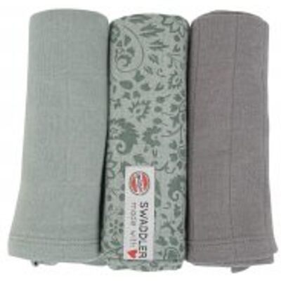 LODGER Swaddler Flower Tribe 3balení 70 x 70 cm Silt Green LODGER Swaddler Flower Tribe 3balení 70 x 70 cm Silt Green