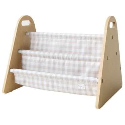 3 SPROUTS Oboustranný stojan na knížky Gingham Beige 3 SPROUTS Oboustranný stojan na knížky Gingham Beige